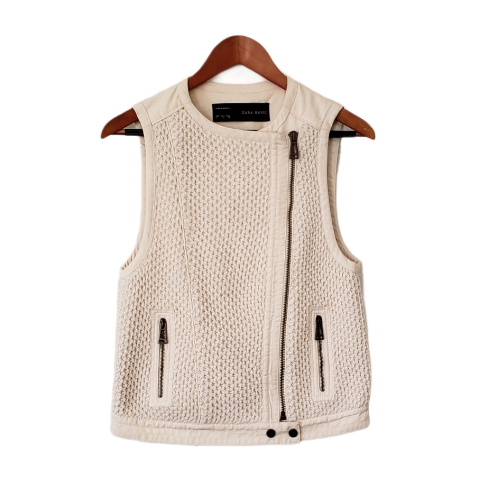 Zara Moto-Style Knit Vest - S